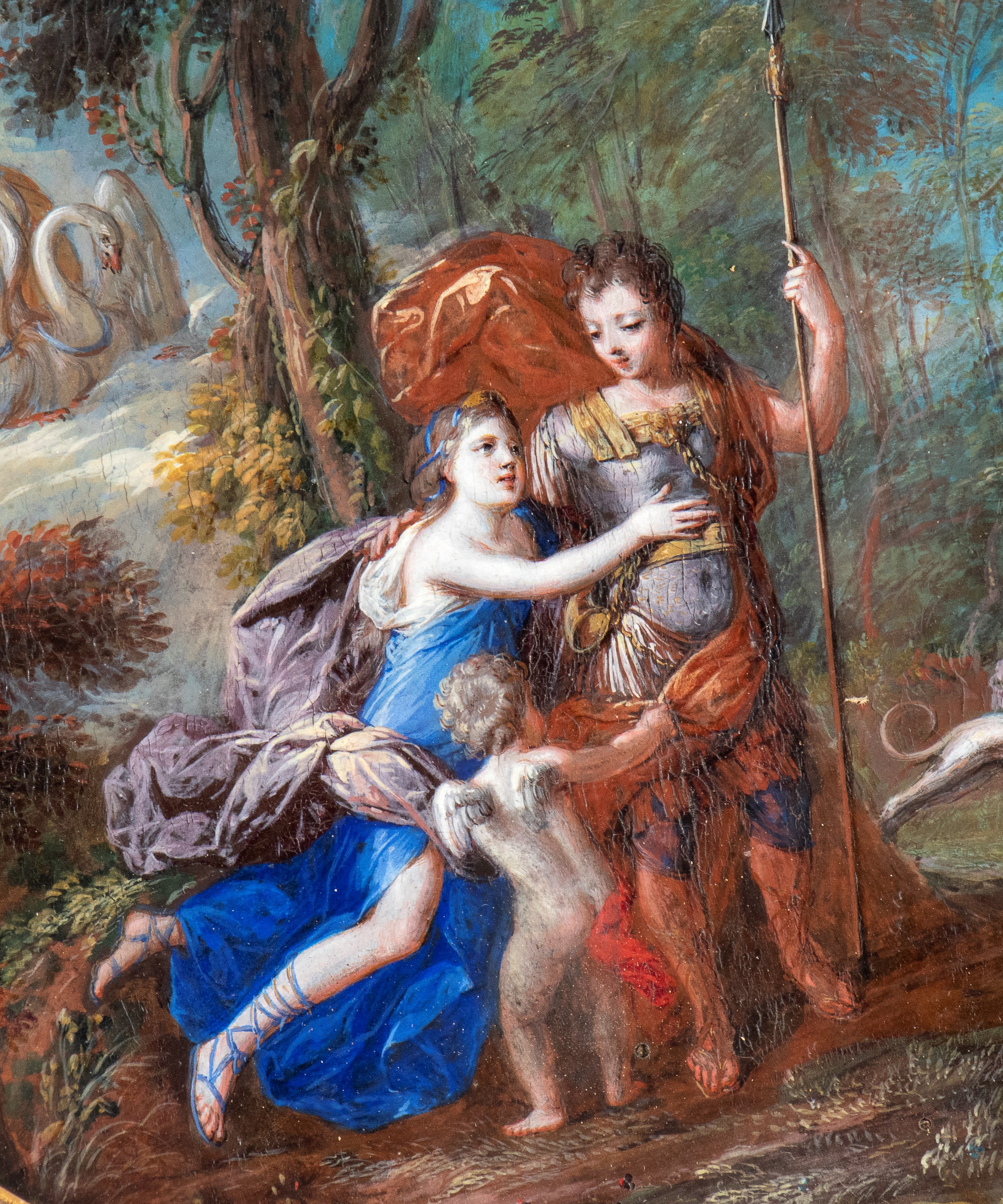 Artista Bolognese, Prima Metà XVIII Secolo - Incontro tra Marte e Venere in un Paesaggio