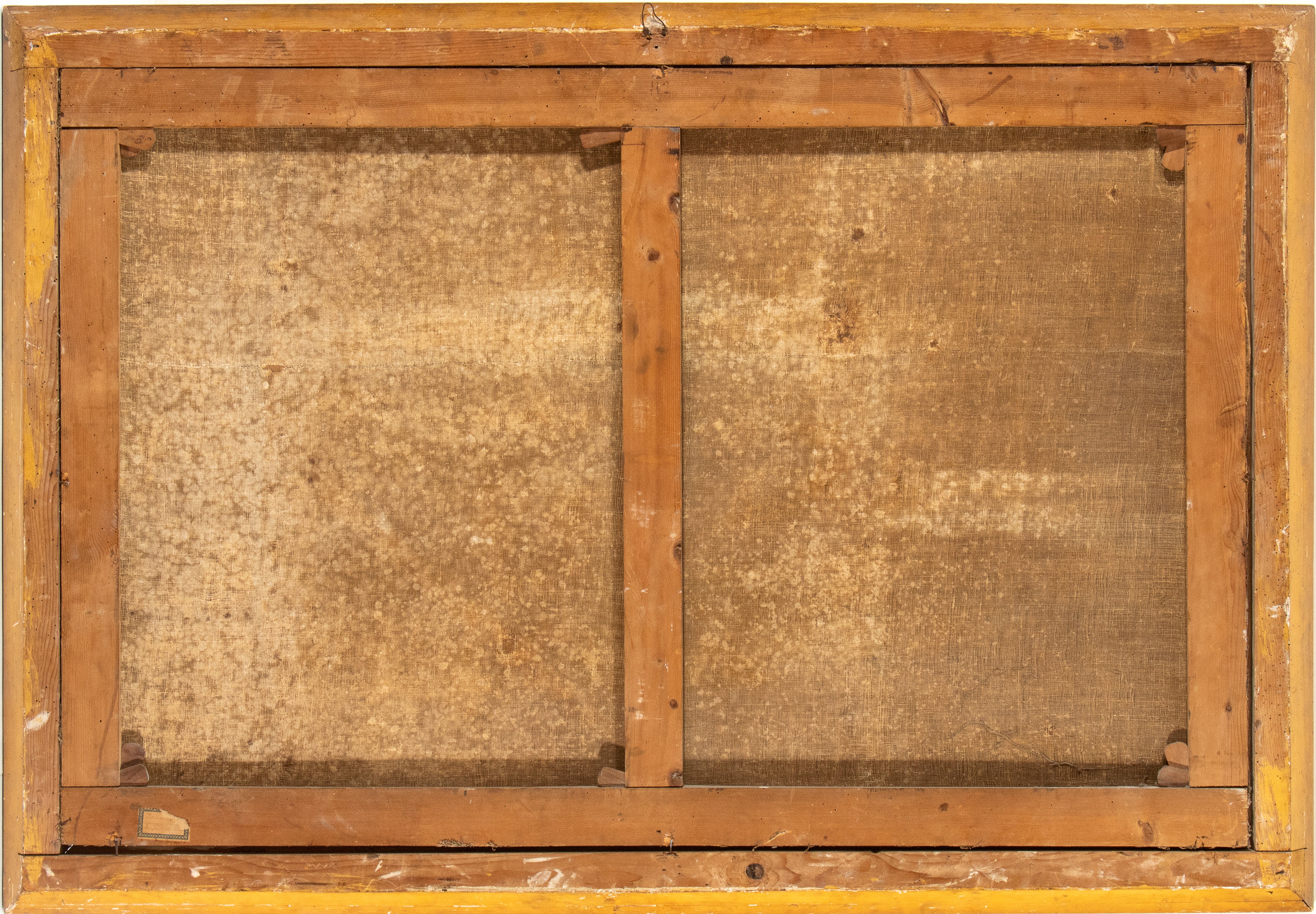 Paesaggio con corso d'acqua, ponte, monaco e viandanti