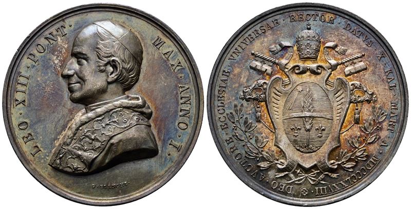 Roma. Leone XIII (1878-1903). Medaglia 1878 A.i Annuale Elezione al Pontificato. Bart.878; Ag; 35...