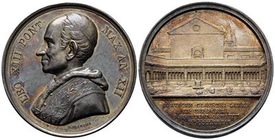 Roma. Leone XIII (1878-1903). Medaglia 1889 A. XII per i Lavori di Restauro del Chiostro Laterane...