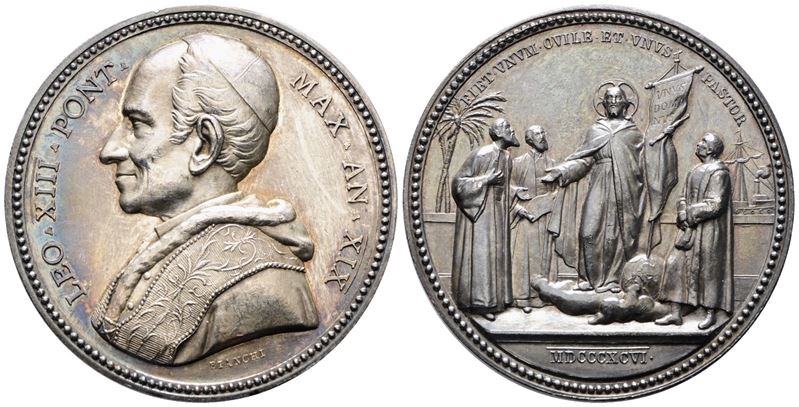 Roma. Leone XIII (1878-1903). Medaglia 1896 A. XIX Enciclica Satis Cognitum per L'unità della Chi...