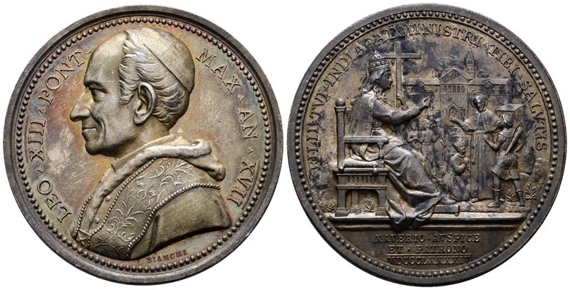 Roma. Leone XIII (1878-1903). Medaglia 1894 A. XVII Istituzione della Prefettura Apostolica in In...