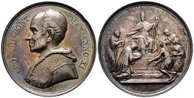 Roma. Leone XIII (1878-1903). Medaglia 1888 A. XI 50 Anni di Sacerdozio di Leone XIII. Bart.888; ...