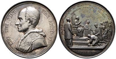 Roma. Leone XIII (1878-1903). Medaglia 1883 A. Vi Omaggio dei Pellegrini Slavi al Pontefice. Bart...