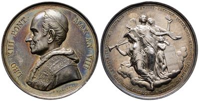 Roma. Leone XIII (1878-1903). Medaglia 1885 A. VIII Apertura Dell'archivio Segreto del Vaticano. ...
