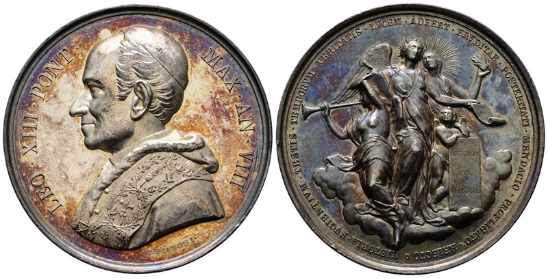 Roma. Leone XIII (1878-1903). Medaglia 1885 A. VIII Apertura Dell'archivio Segreto del Vaticano. ...