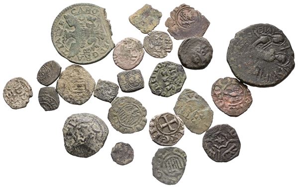 SICILIA. Lotto di N. 22 Monete medievali da identificare. Nominali, metalli e conservazioni varie.