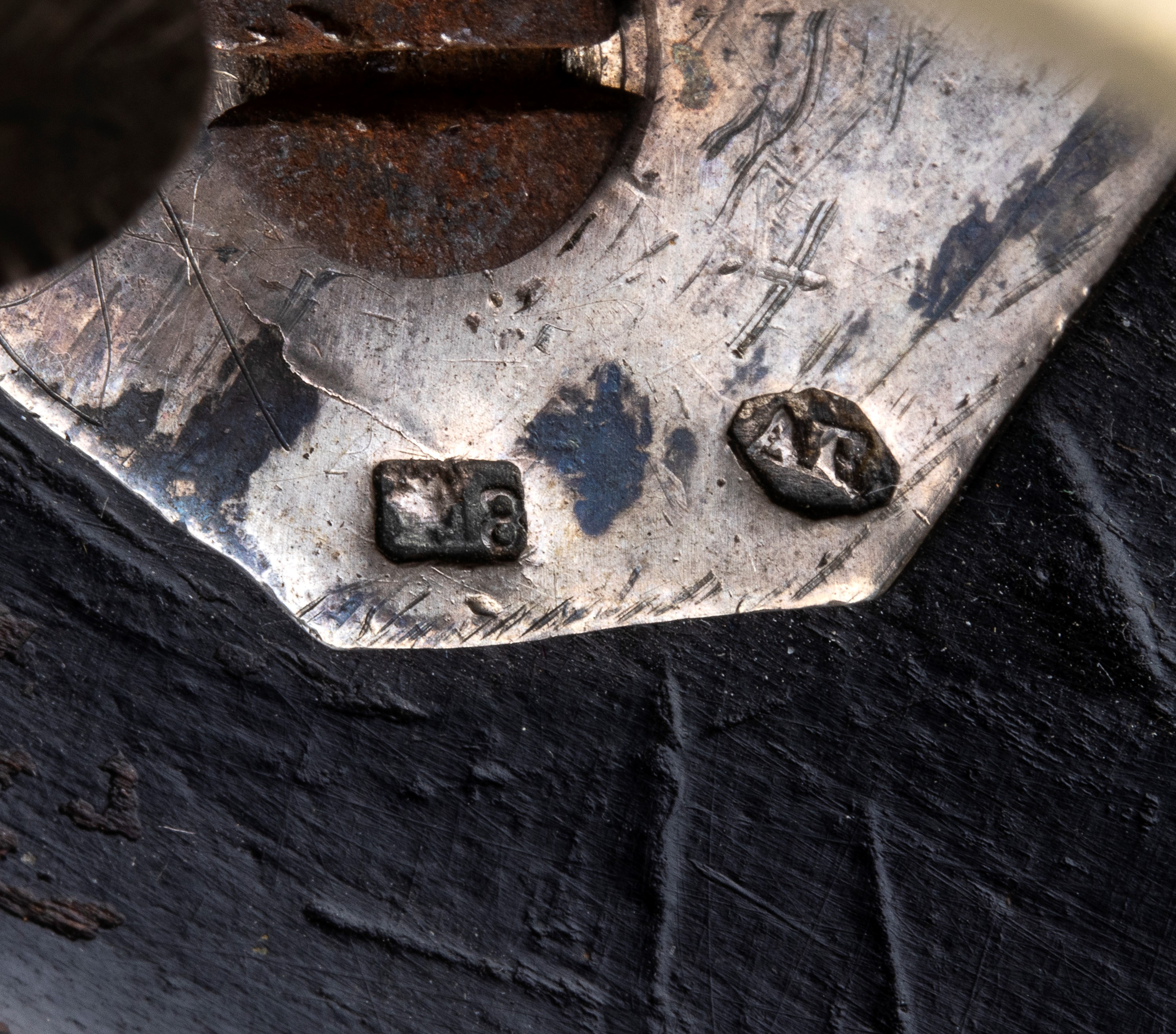 Crocifisso italiano in argento e legno