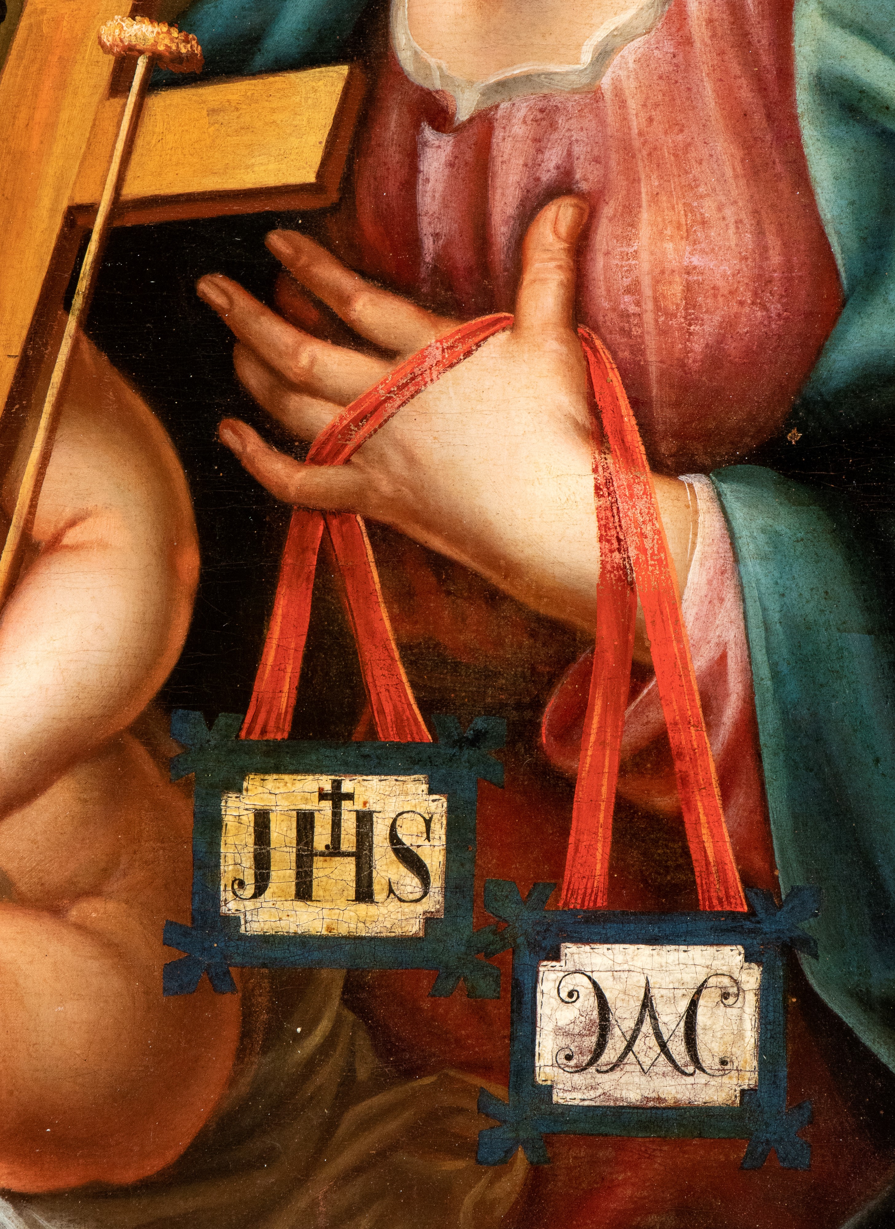 Artista Genovese, XVIII Secolo - Sacra Famiglia con i Simboli della Passione