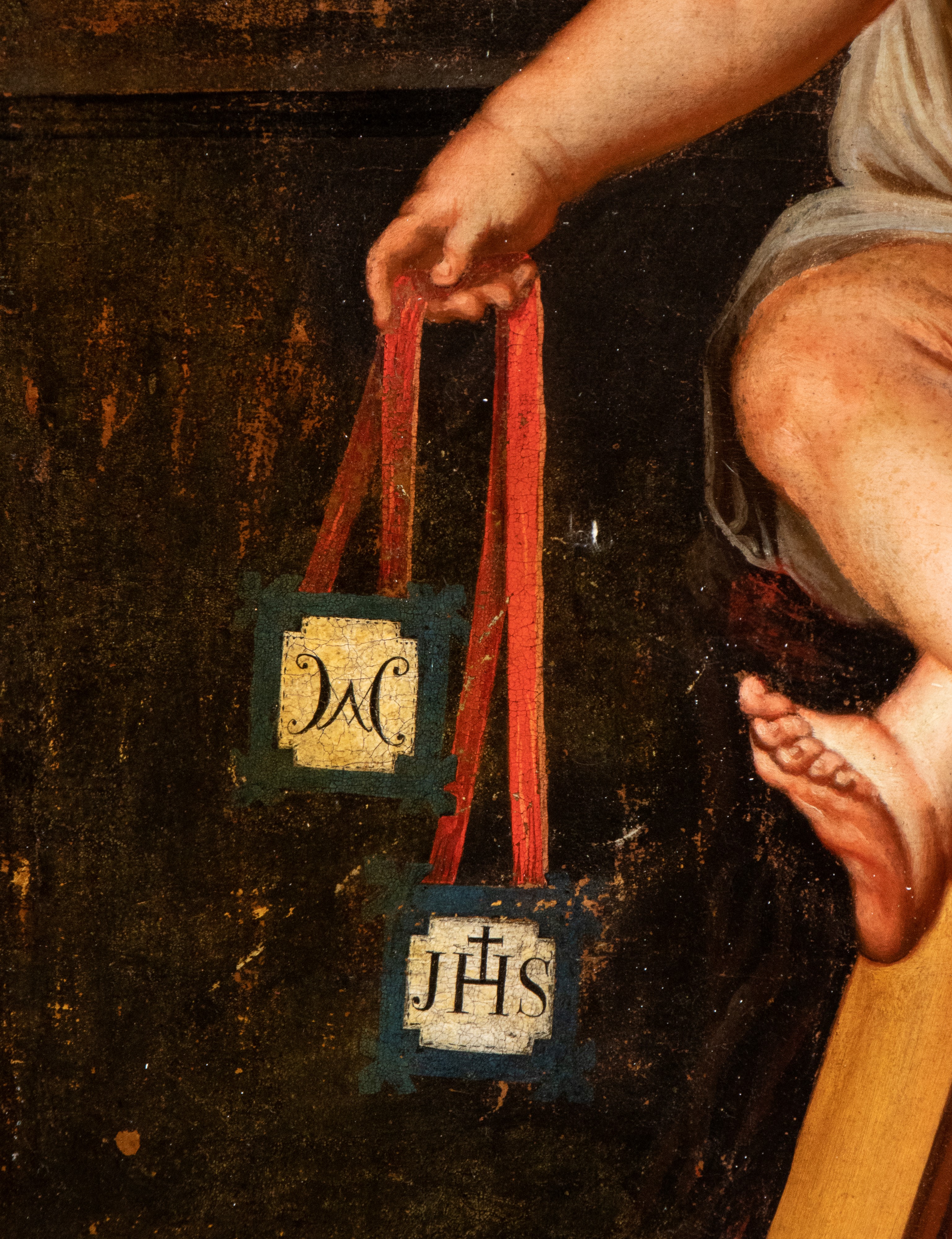 Artista Genovese, XVIII Secolo - Sacra Famiglia con i Simboli della Passione