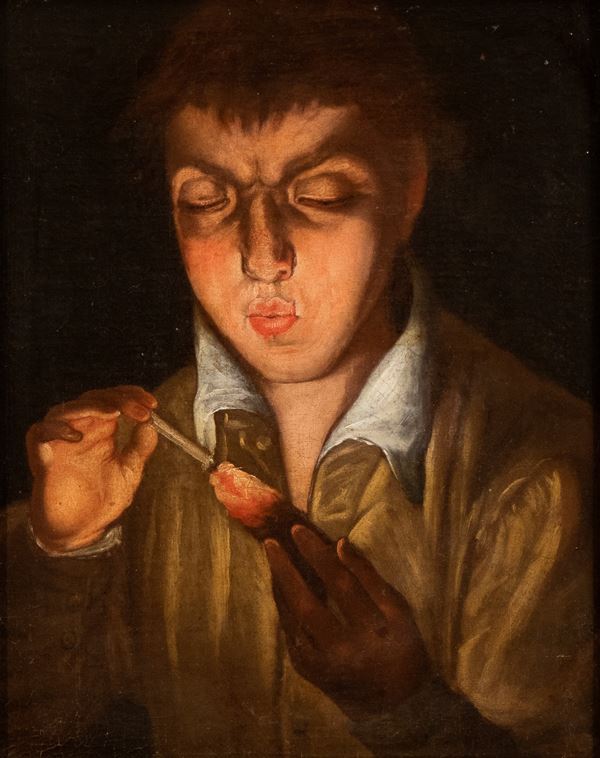 Dom&#237;nikos  Theotok&#243;poulos El Greco - Giovane che soffia su un tizzone