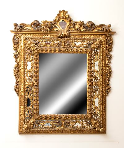 Specchiera Italiana in Legno Intagliato
