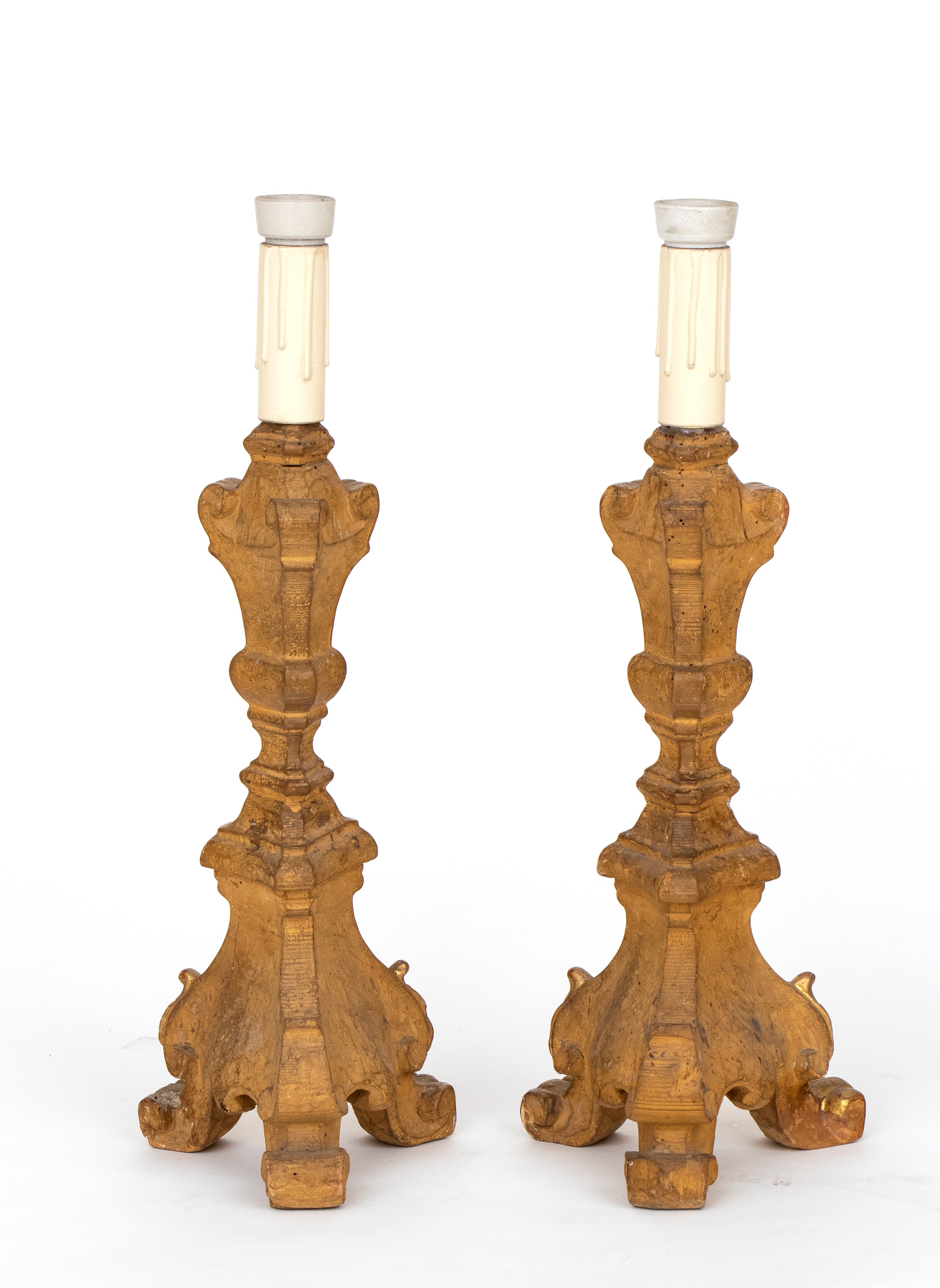 Coppia di Candelabri Dorati Italiani