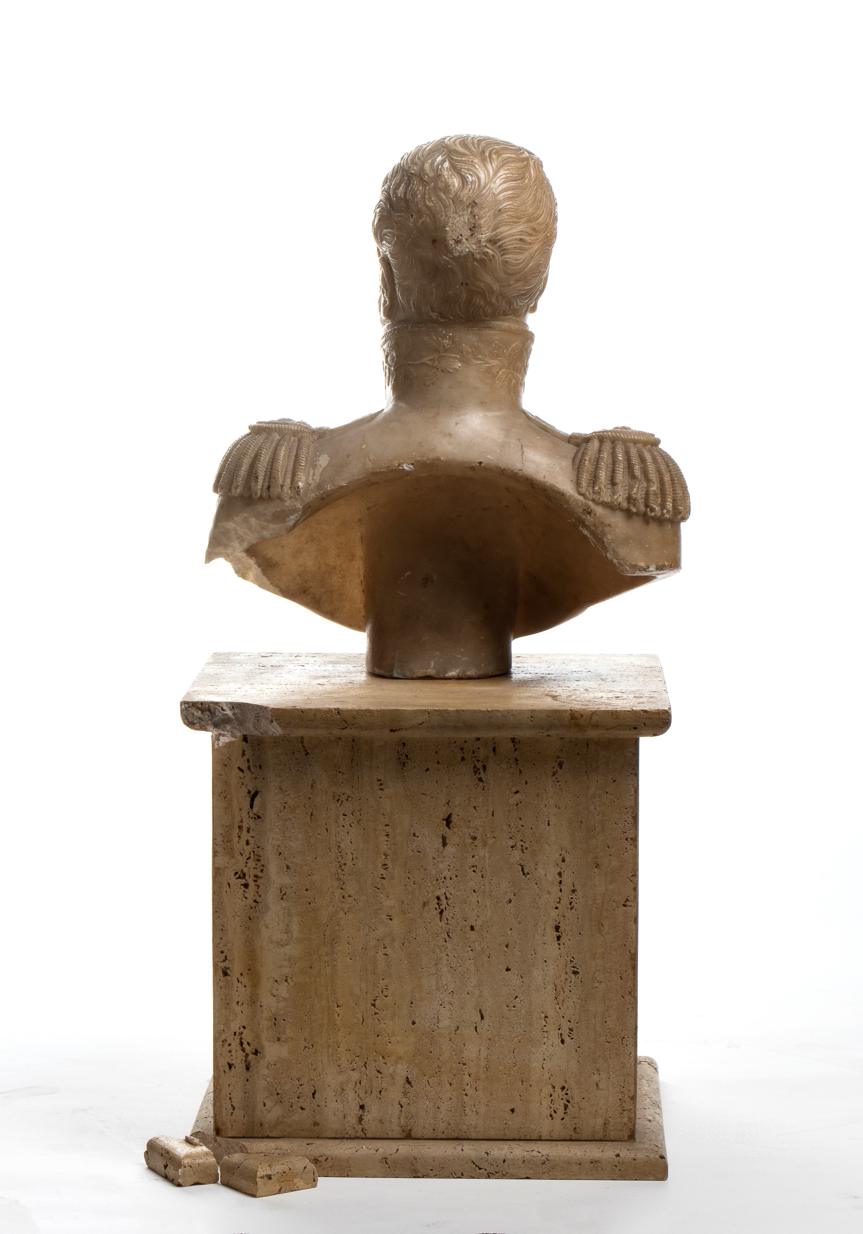 Scultura Francese in Alabastro Raffigurante Louis Alexandre Berthier