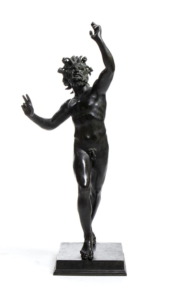 Bronze sculpture of the dancing faun from Pompeii