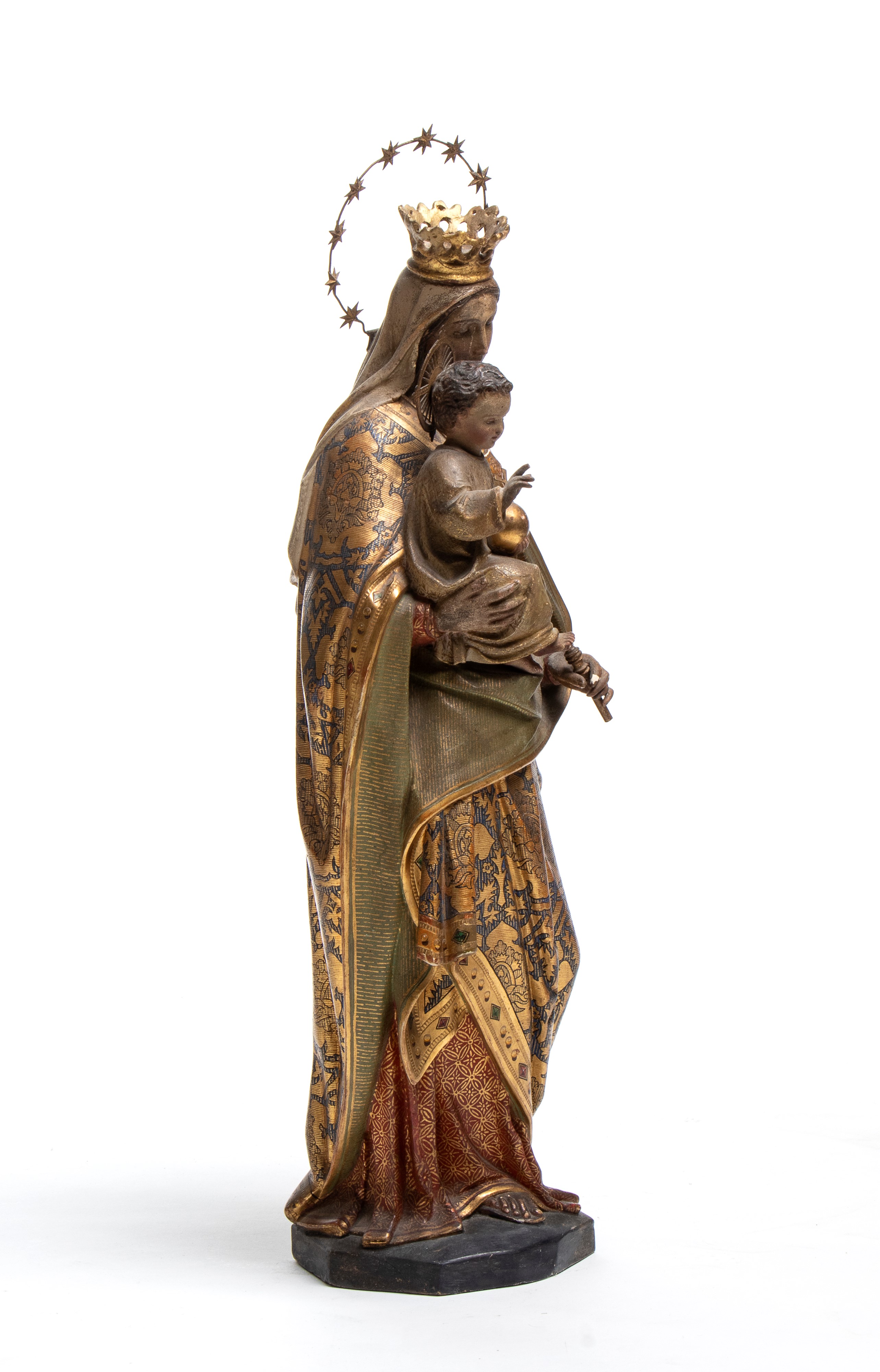 Scultura Italiana Raffigurante Madonna con Bambino