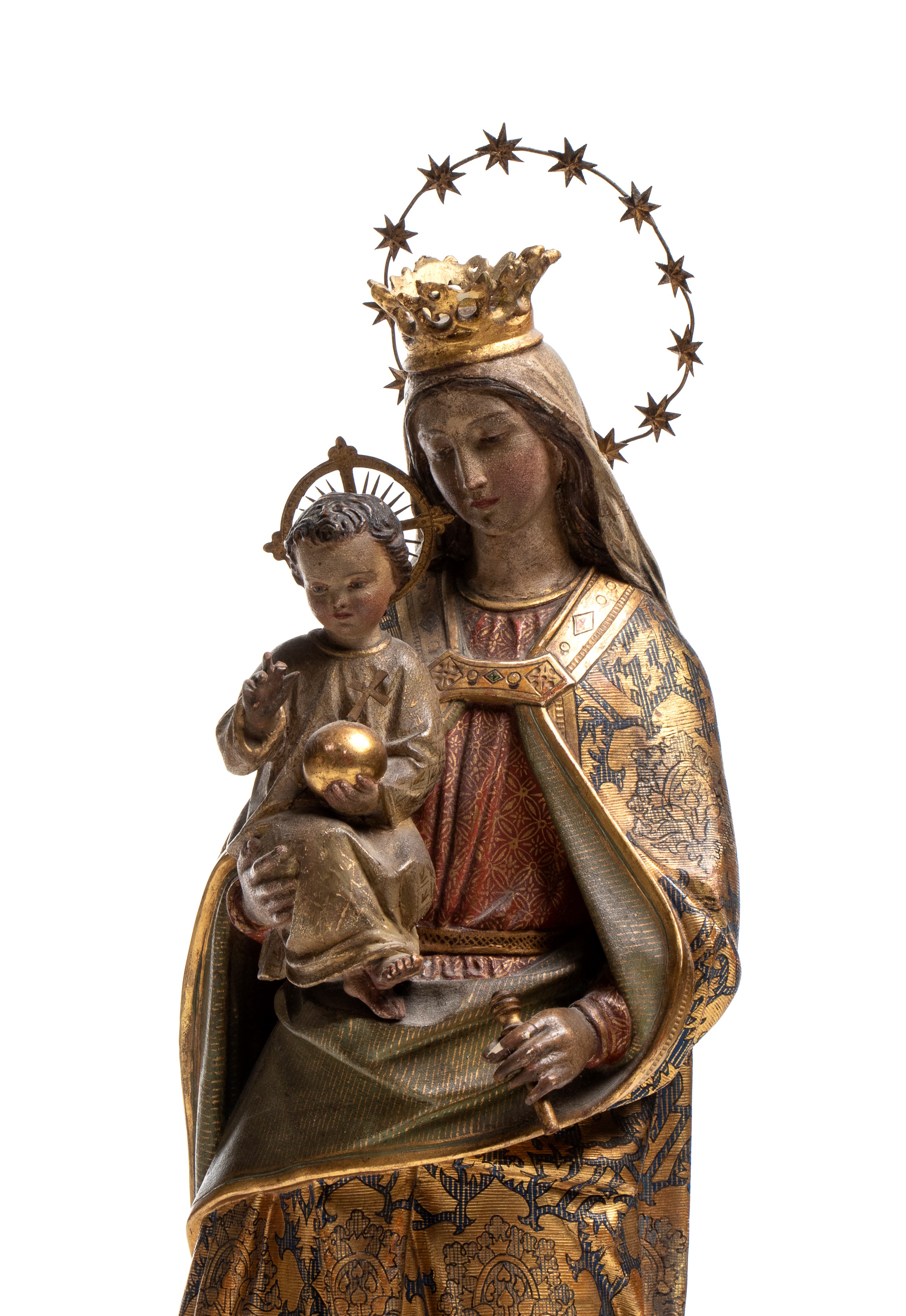 Scultura Italiana Raffigurante Madonna con Bambino