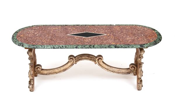 Low Italian table with marble top