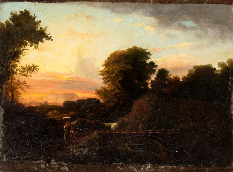 Anonimo - Paesaggio al Tramonto