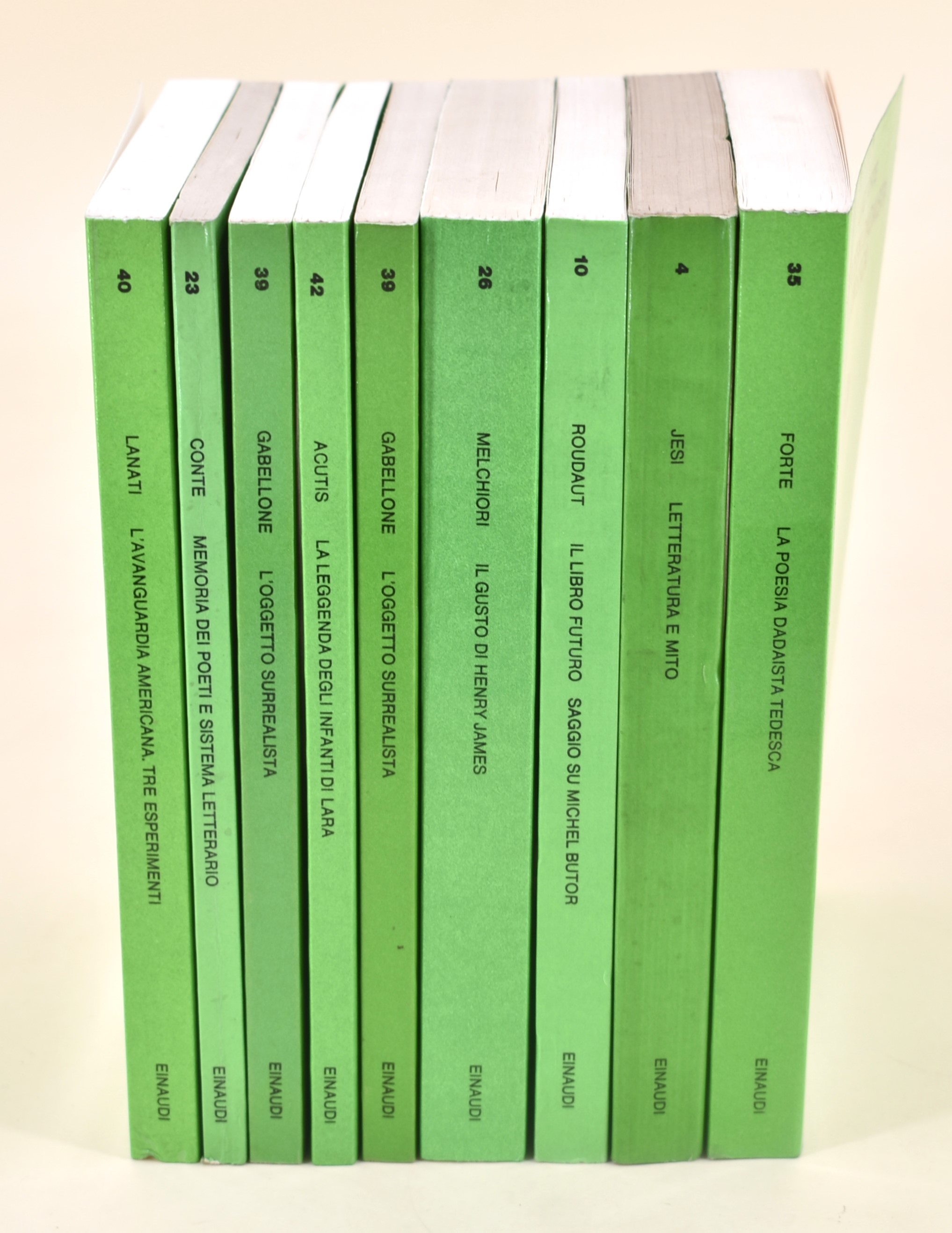 Collezione "Collana La ricerca letteraria: Serie critica" edita da Einaudi - 9 volumi