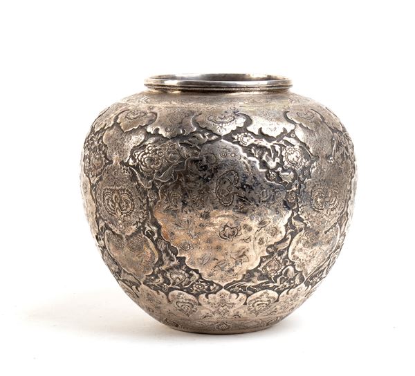 Solid silver Indian vase