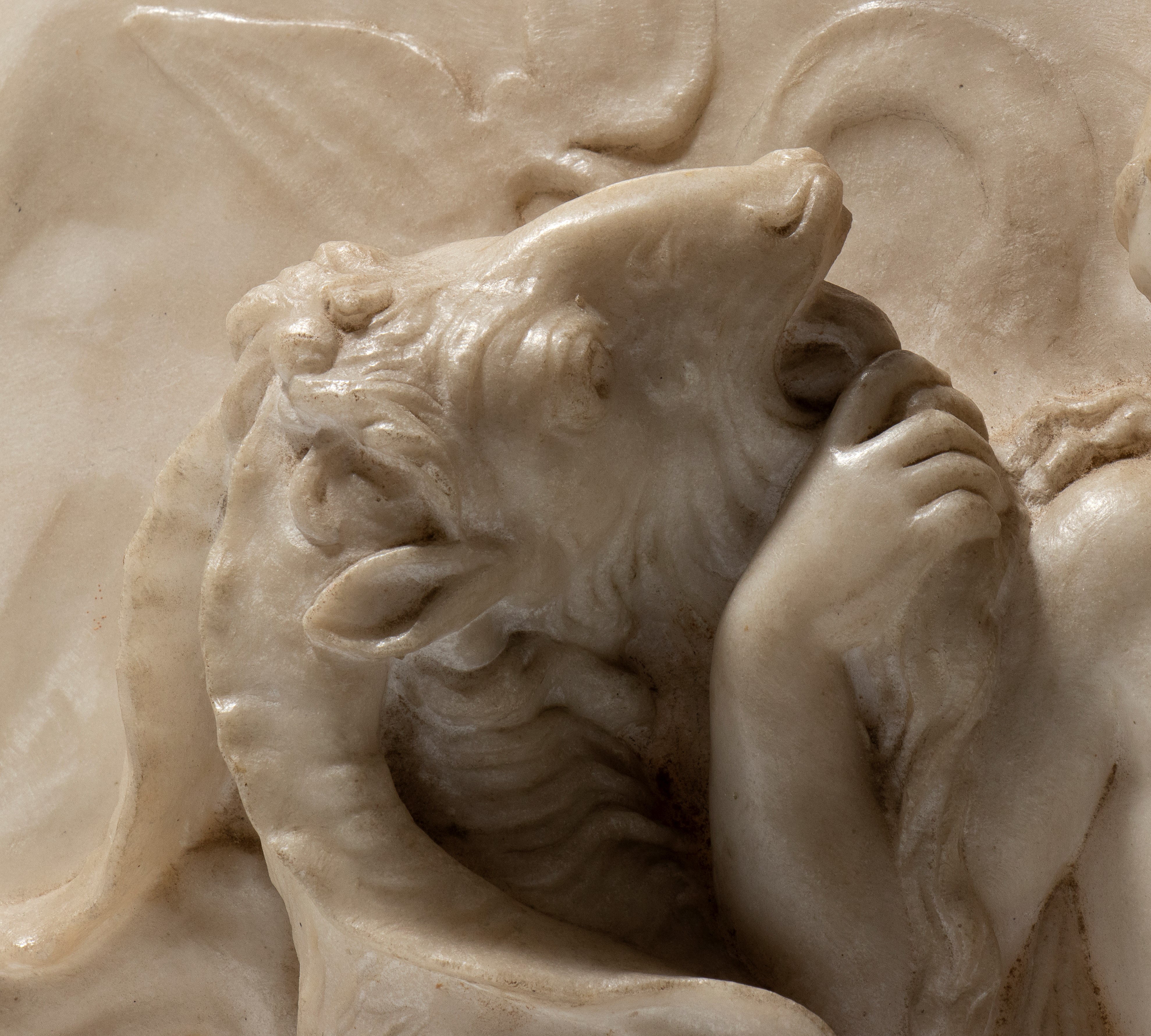 Bassorilievo in marmo raffigurante scena mitologica, XIX secolo
