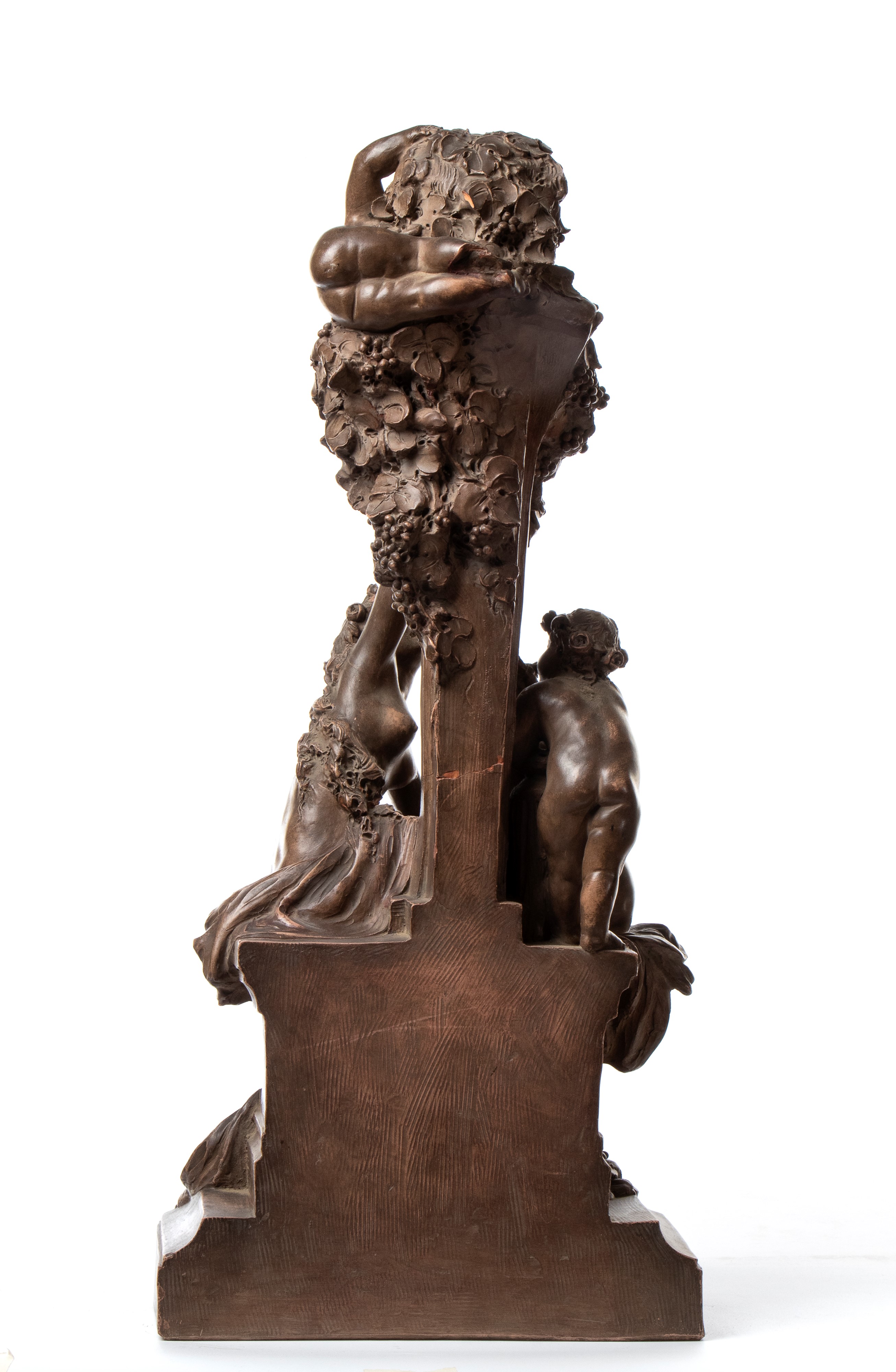 Louis-robert Carrier-belleuse - Grande figura in terracotta raffigurante Bacco e una giovane donn...