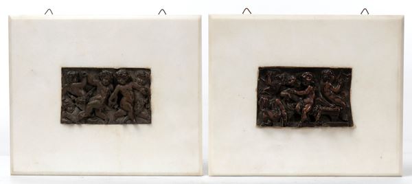 Coppia di bassorilievi in bronzo, Italia settentrionale