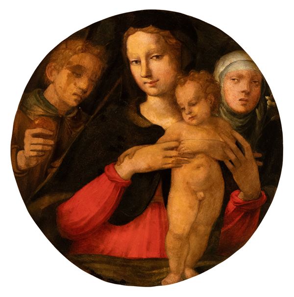 Bartolomeo Neroni il Riccio - Madonna and Child, Saint Ansano and Saint Catherine of Siena