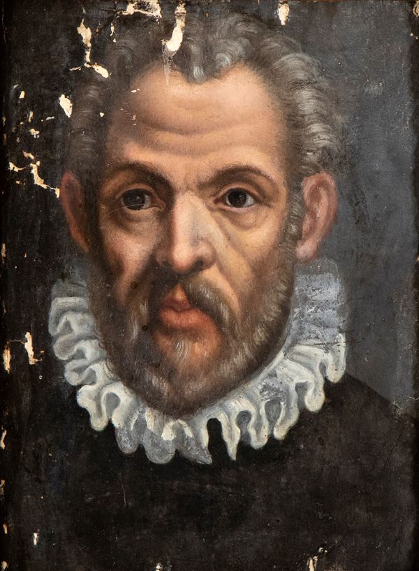 Artista lombardo, XVII secolo - Portrait of a gentleman with ruff