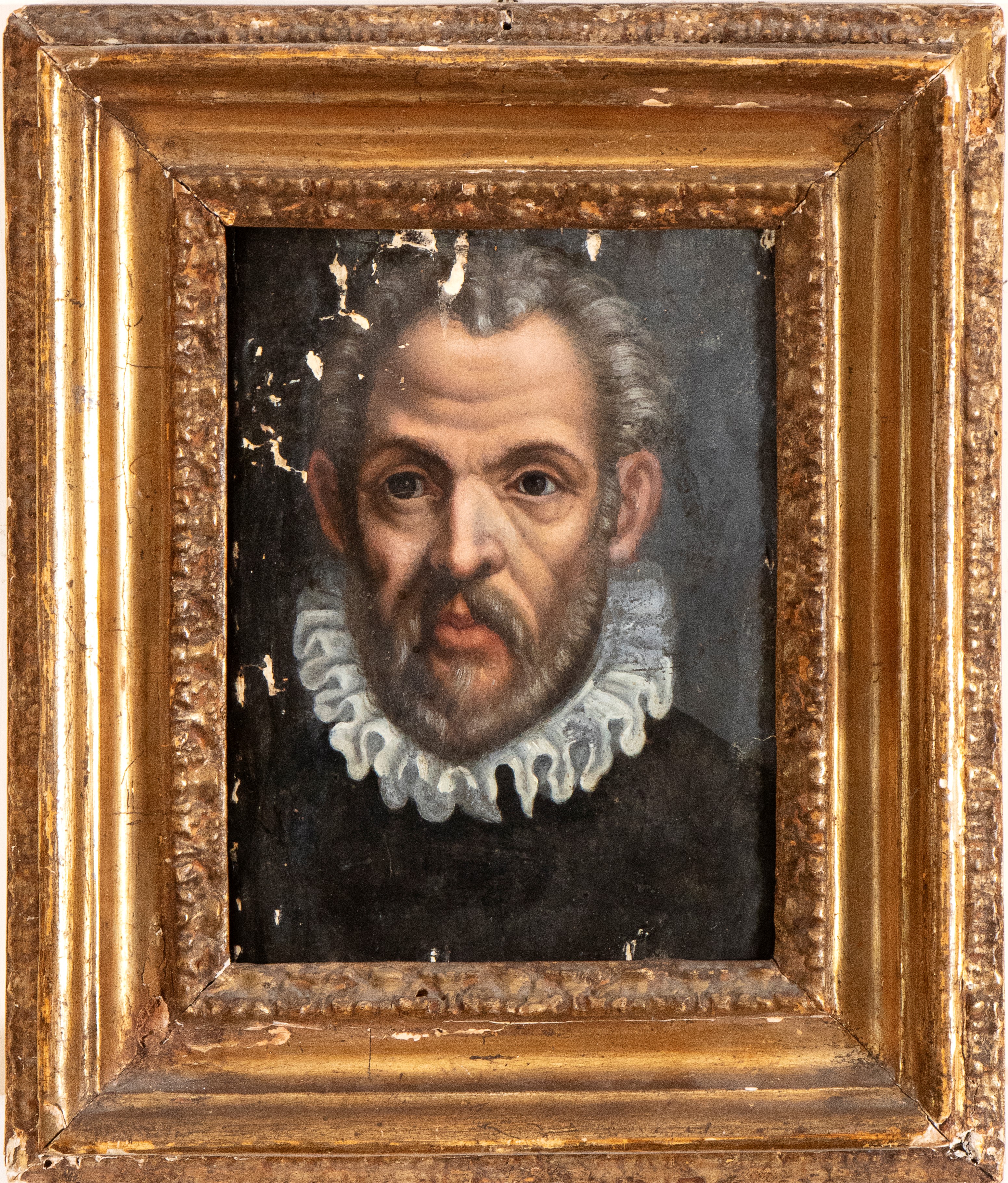 Artista Lombardo, XVII Secolo - Ritratto di Gentiluomo con Gorgiera
