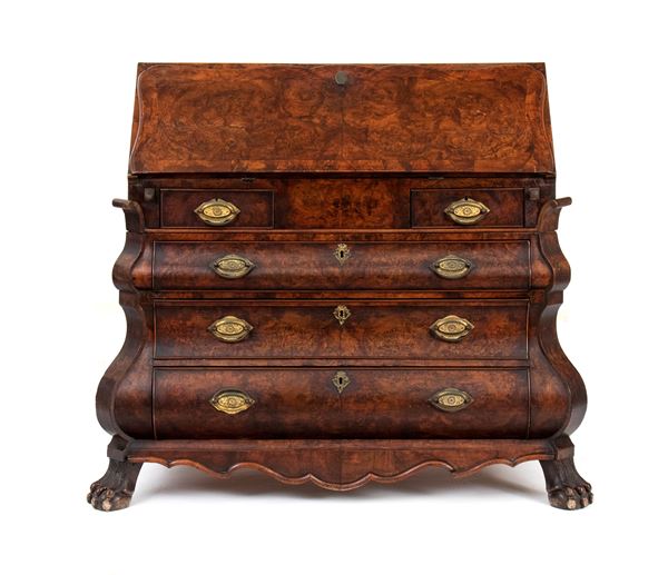 Dutch walnut writing desk flap, Louis XVI