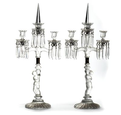 Coppia di Candelabri in Cristallo Baccarat