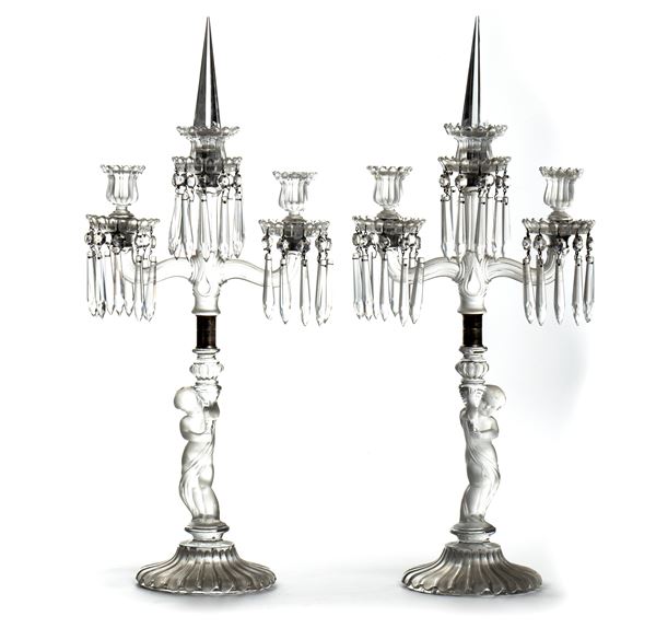 A pair of Baccarat Crystal candlelabra