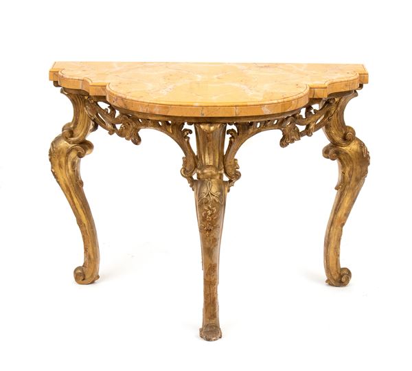 Italian console table with marble top, Louis XVI
