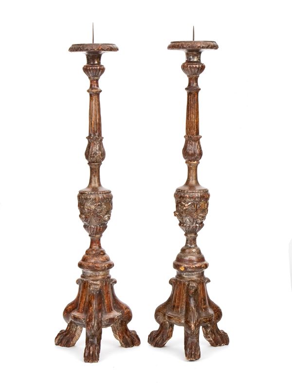 A pair of Italian torceri, Louis XVI