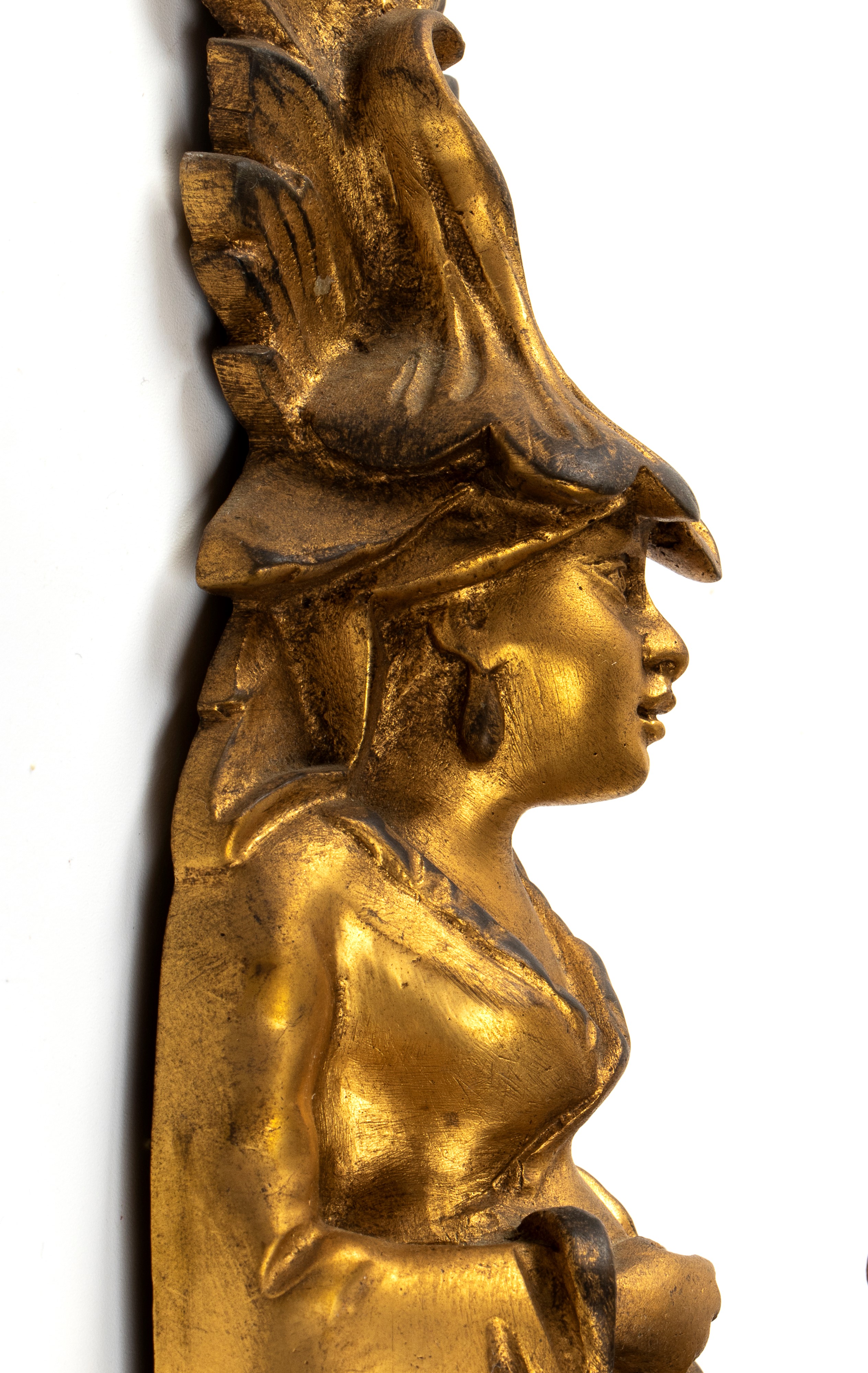 Applique dorate francesi, XVIII secolo, coppia in bronzo dorato