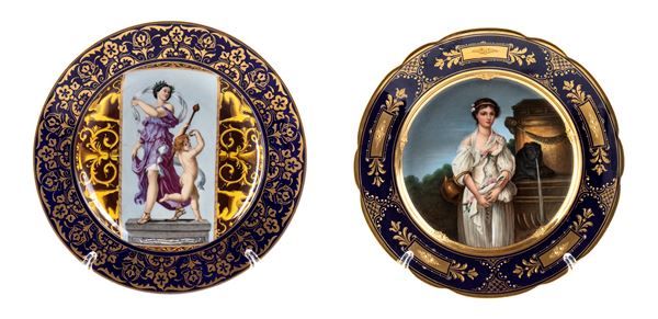 A pair of porcelain plates