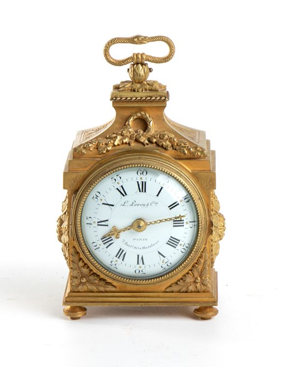 L. LEROY - A French bronze Officier's travel clock pendulum