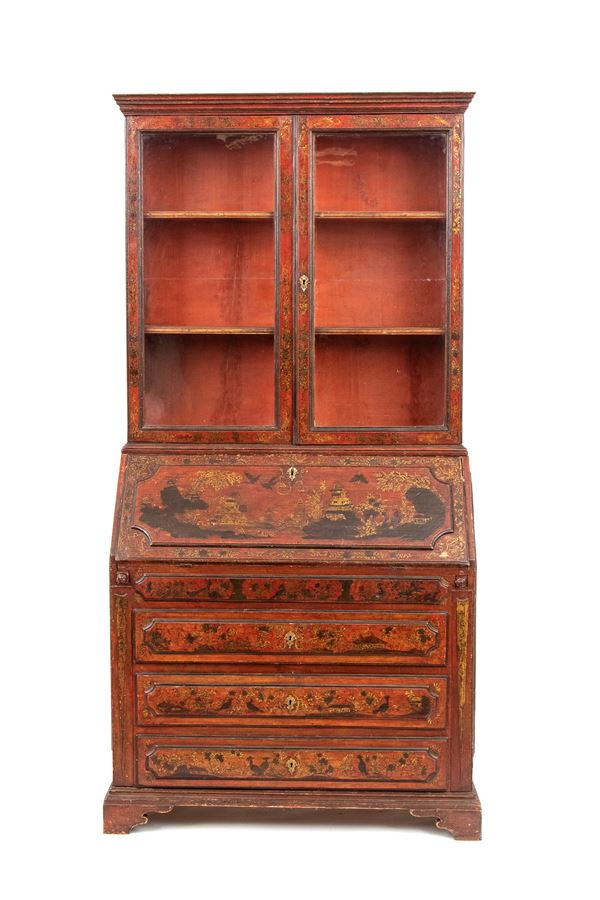 Italian trumeau lacquered in chinoiserie