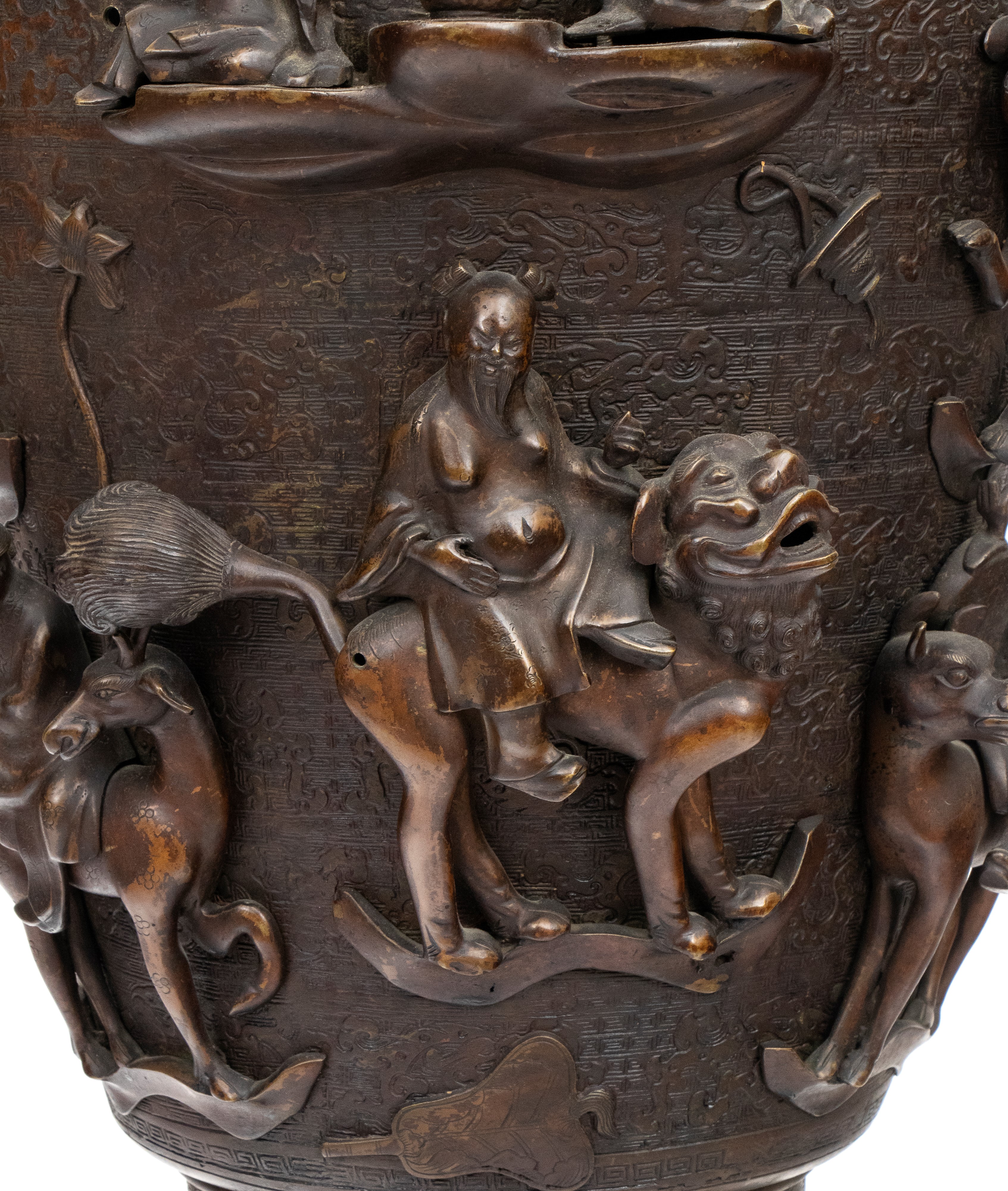 Vaso giapponese in bronzo, Periodo Meiji, 1868-1912