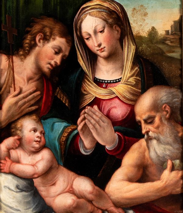 Bartolomeo Ramenghi il Bagnacavallo - Madonna and Child, Saint John the Baptist and Saint Jerome