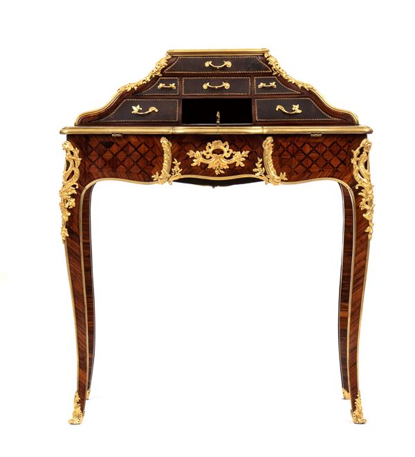 MILLET &#192; PARIS - French Louis XV desk with bronzes by Millet