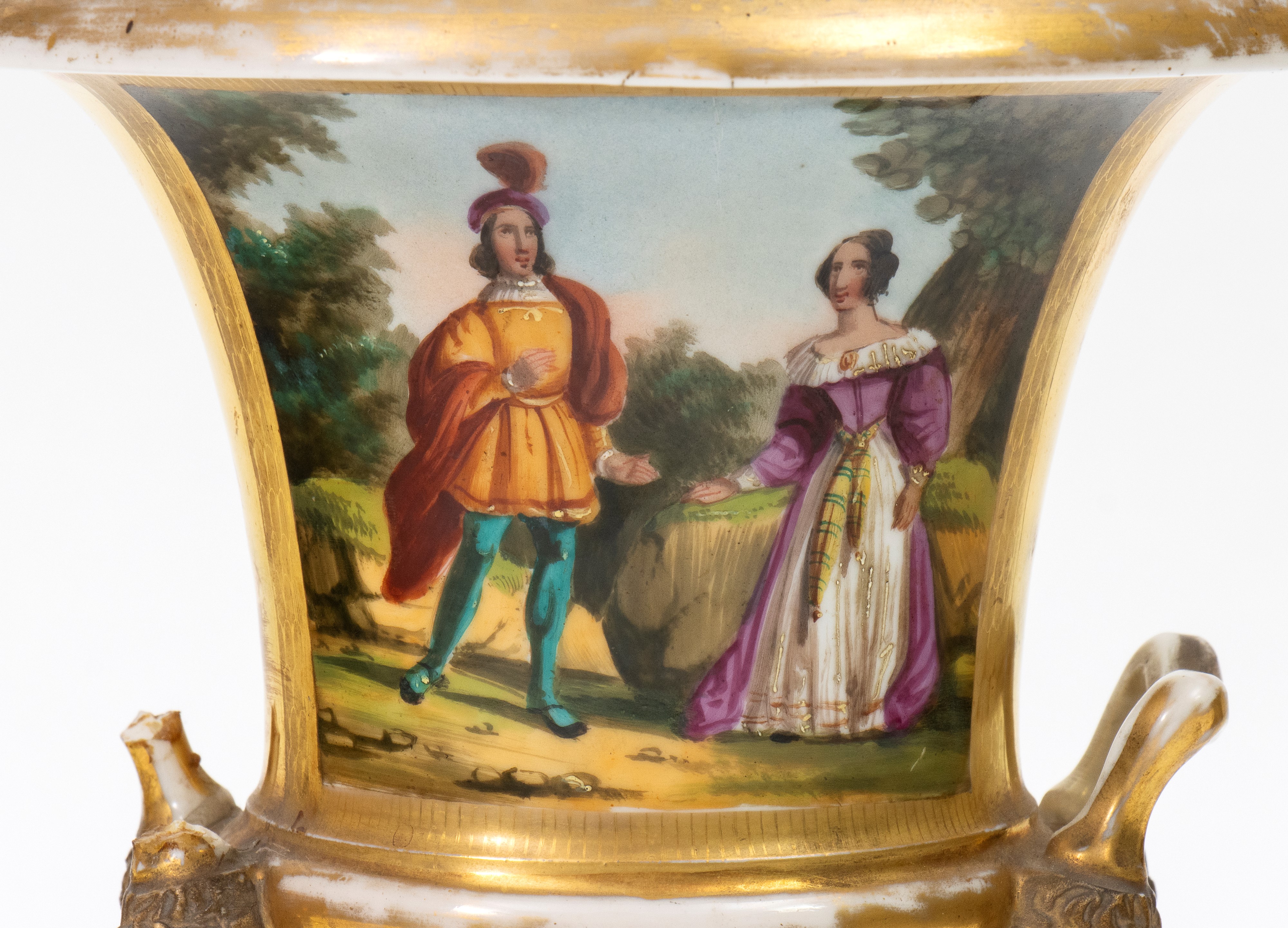 Coppia di Vasi Francesi in Porcellana