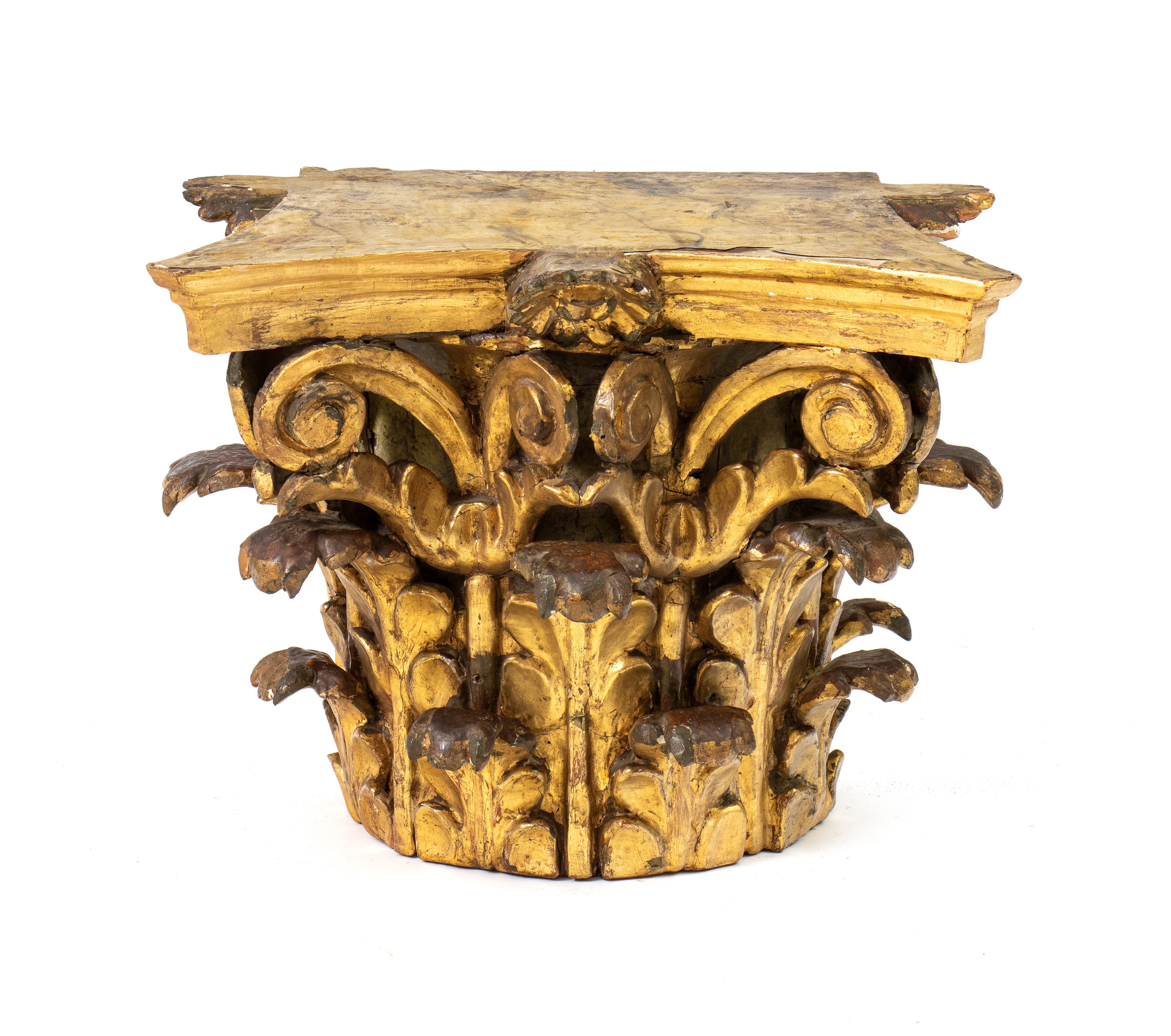 Capitello Dorato e Mensola in Legno Luigi XVI, Italia