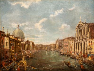 Veduta del Canal Grande con San Simeone Piccolo, la Chiesa degli Scalzi e Santa Croce