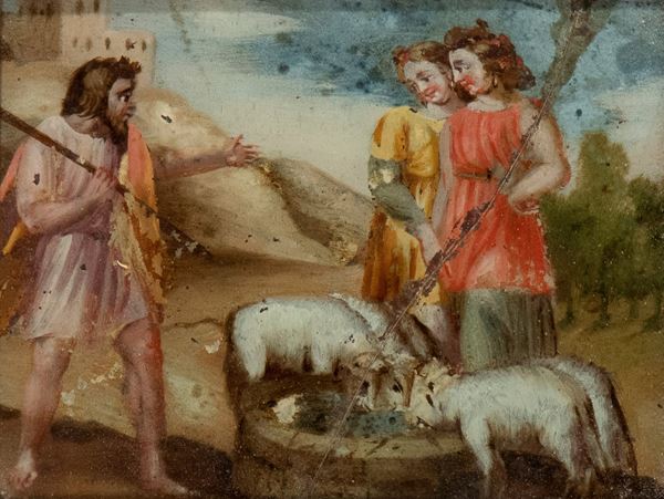 Artista meridionale, XVIII secolo - Moses at the well