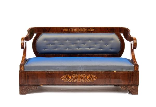 Italian inlaid sofa Smith, Carlo X