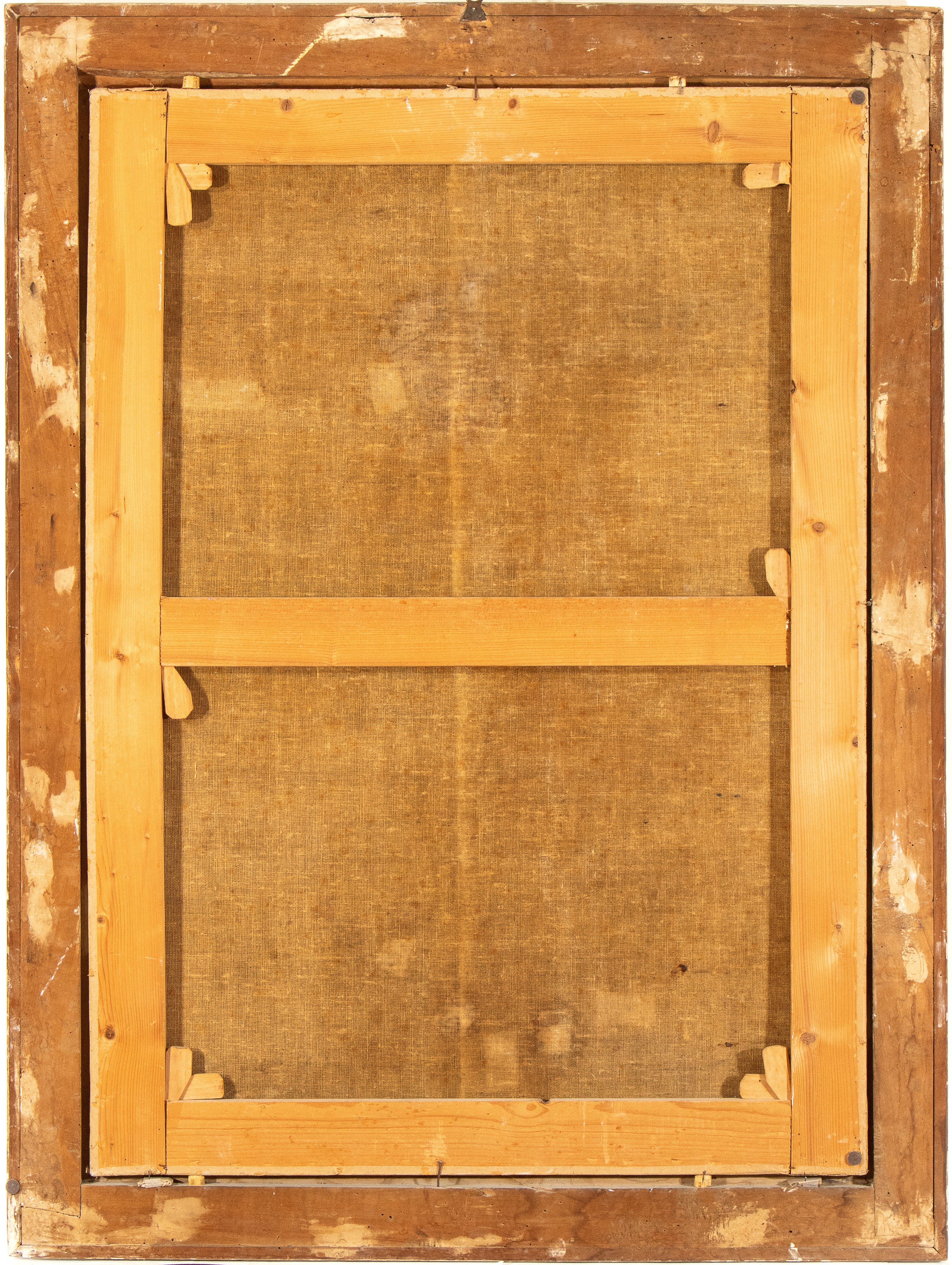 Coppia di grandi nature morte con bouquet di fiori in vasi di metallo istoriati