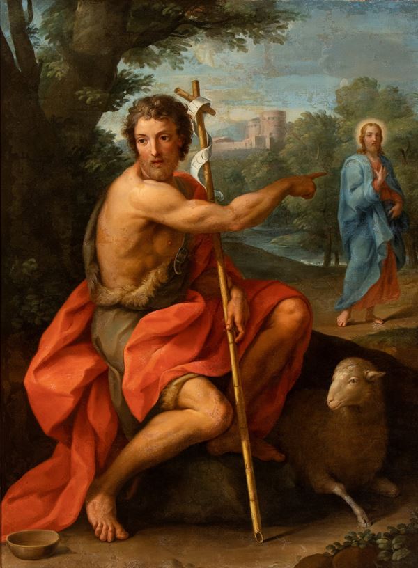 Placido Costanzi - Saint John the Baptist points to Christ as the Lamb of God